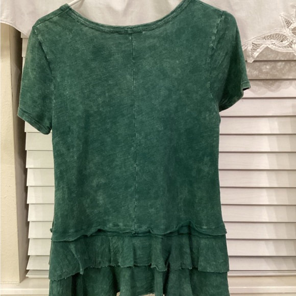 Altar’d State Green Shirt with Ruffles - Picture 3 of 3